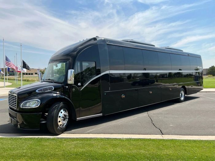 Black coach bus – Greenwood Village limo service