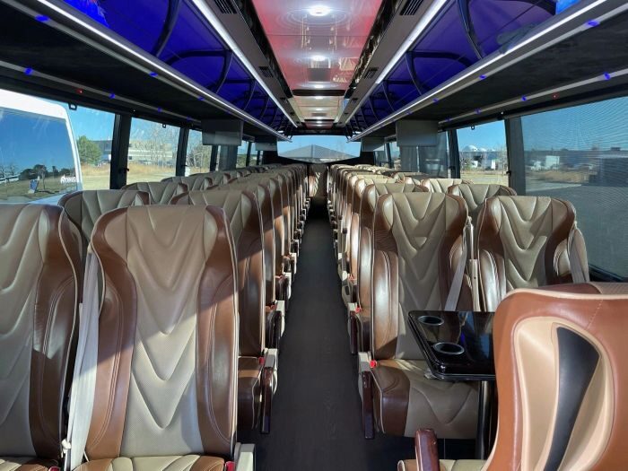 Charter coach interior – Greenwood Village limo service