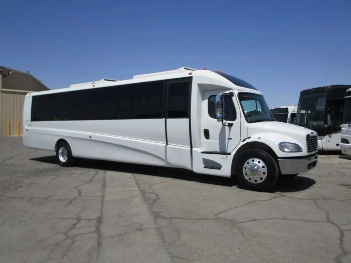 Large white party bus – Greenwood Village limo service