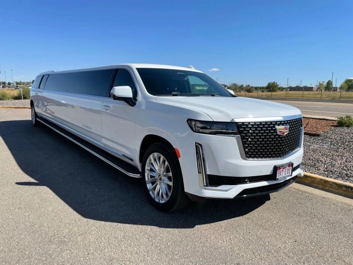 White Escalade stretch limo – Greenwood Village limo service
